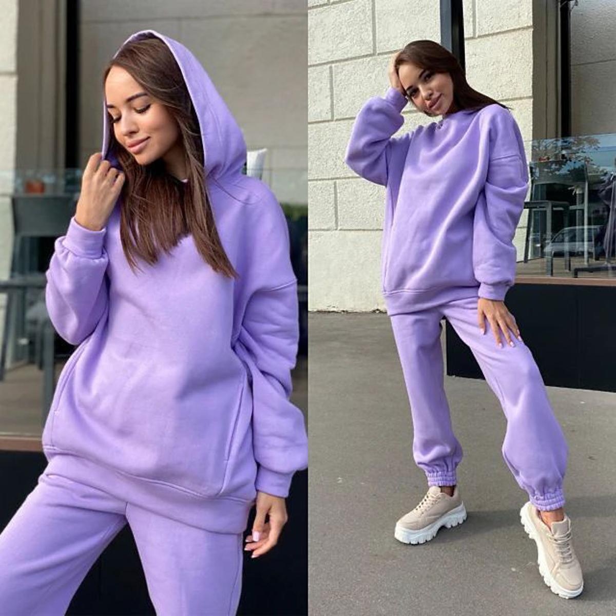Lilac Plain Fleece Winter Hoodie For Women - HB INDUSTRIES - Hoodies & Sweatshirts - 