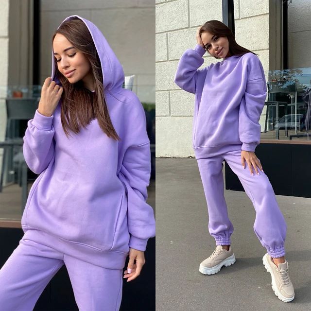 Lilac Plain Fleece Winter Hoodie For Women - HB INDUSTRIES - Hoodies & Sweatshirts - 