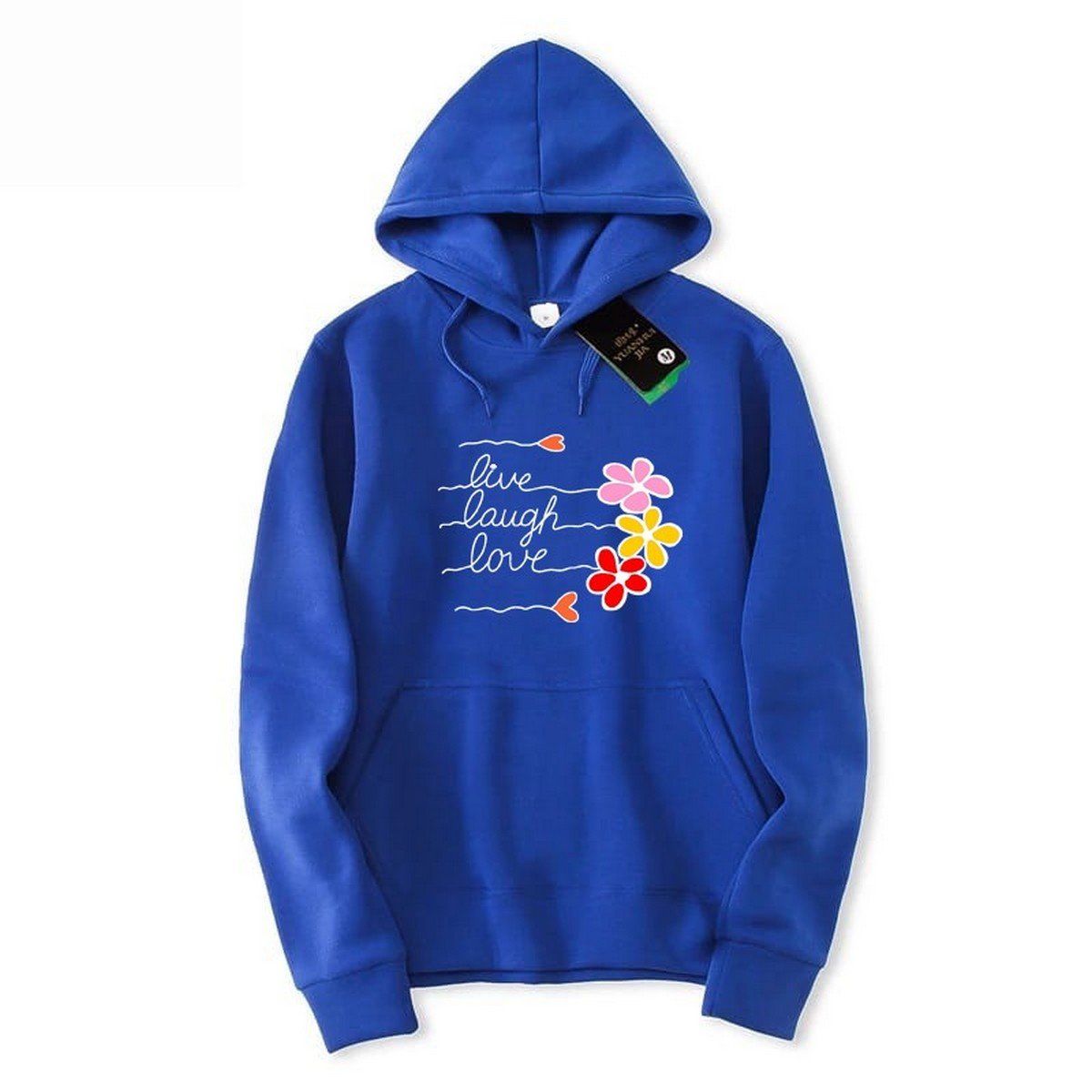 LIve Laugh Love Printed Fleece Full Sleeves Pull Over Hoodie For Women - HB INDUSTRIES - Hoodies & Sweatshirts - 