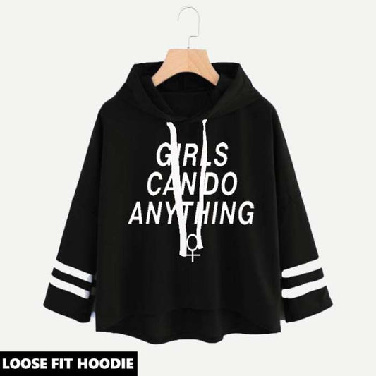 LOOSE FIT PRINTED HOODIE ( CAN DO ANYTHING PRINT ) - HB INDUSTRIES - Hoodies & Sweatshirts - 