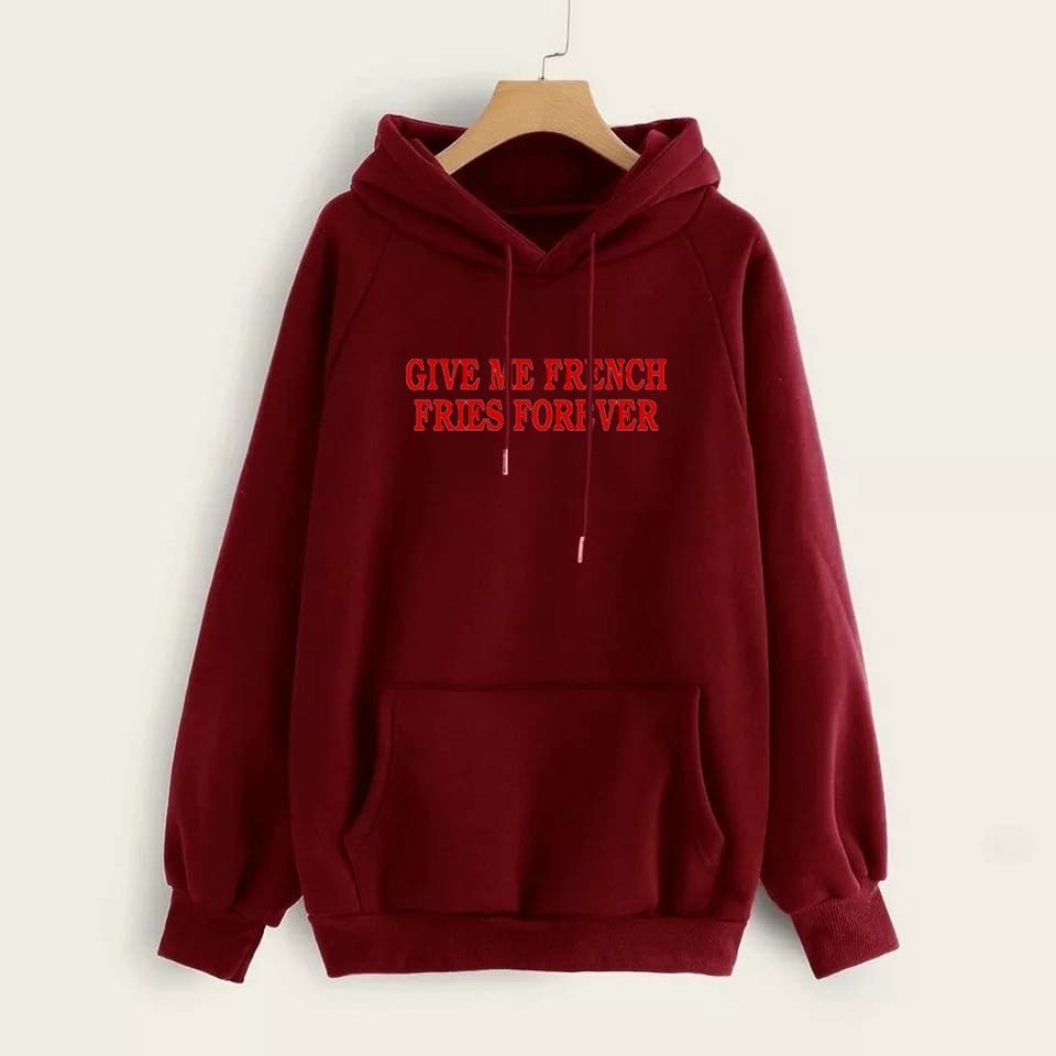 Love Printed Fleece Full Sleeves Pull Over Hoodie For Women - HB INDUSTRIES - Hoodies & Sweatshirts - 