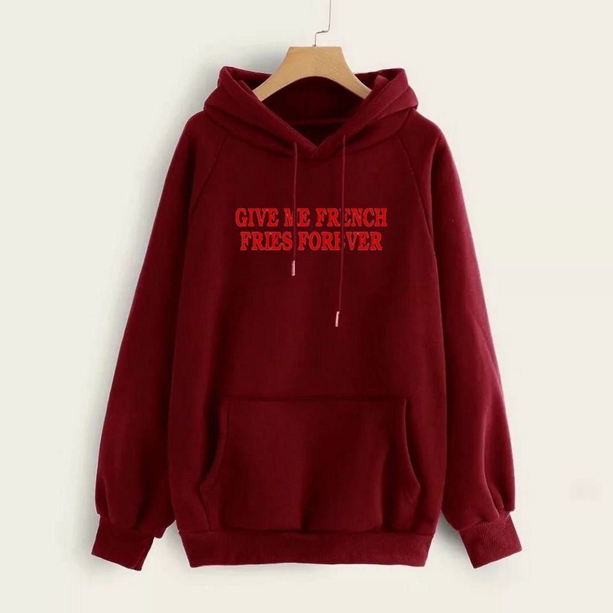 Love Printed Fleece Full Sleeves Pull Over Hoodie For Women - HB INDUSTRIES - Hoodies & Sweatshirts - 