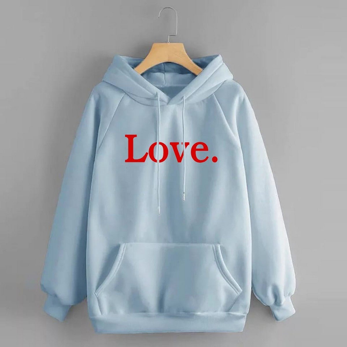 Love Printed Fleece Full Sleeves Pull Over Hoodie For Women - HB INDUSTRIES - Hoodies & Sweatshirts - 