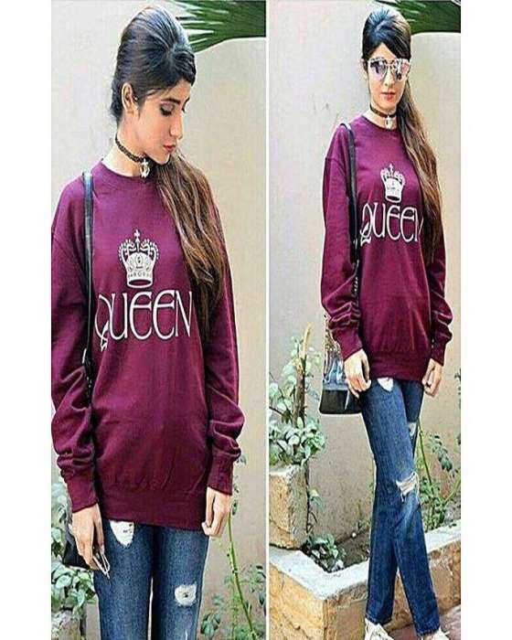Mahroon queen sweat shirt For and Women - HB INDUSTRIES - Hoodies & Sweatshirts - 