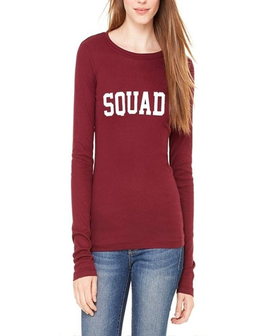 Maroon Cotton Squad Printed T - Shirt For Her - HB INDUSTRIES - Tops & T - Shirts - 