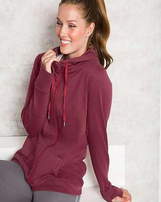 Maroon Ladies Zipper Hoodie 289 - HB INDUSTRIES - Hoodies & Sweatshirts - 
