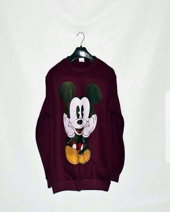 Maroon Mickey Mouse Sweat Shirt For Women - HB INDUSTRIES - Hoodies & Sweatshirts - 