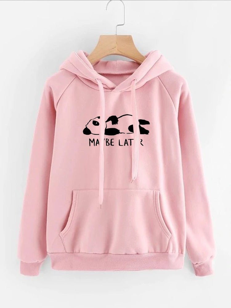 Maybe Later Printed Fleece Full Sleeves Pull Over Hoodie For Women - HB INDUSTRIES - Hoodies & Sweatshirts - 