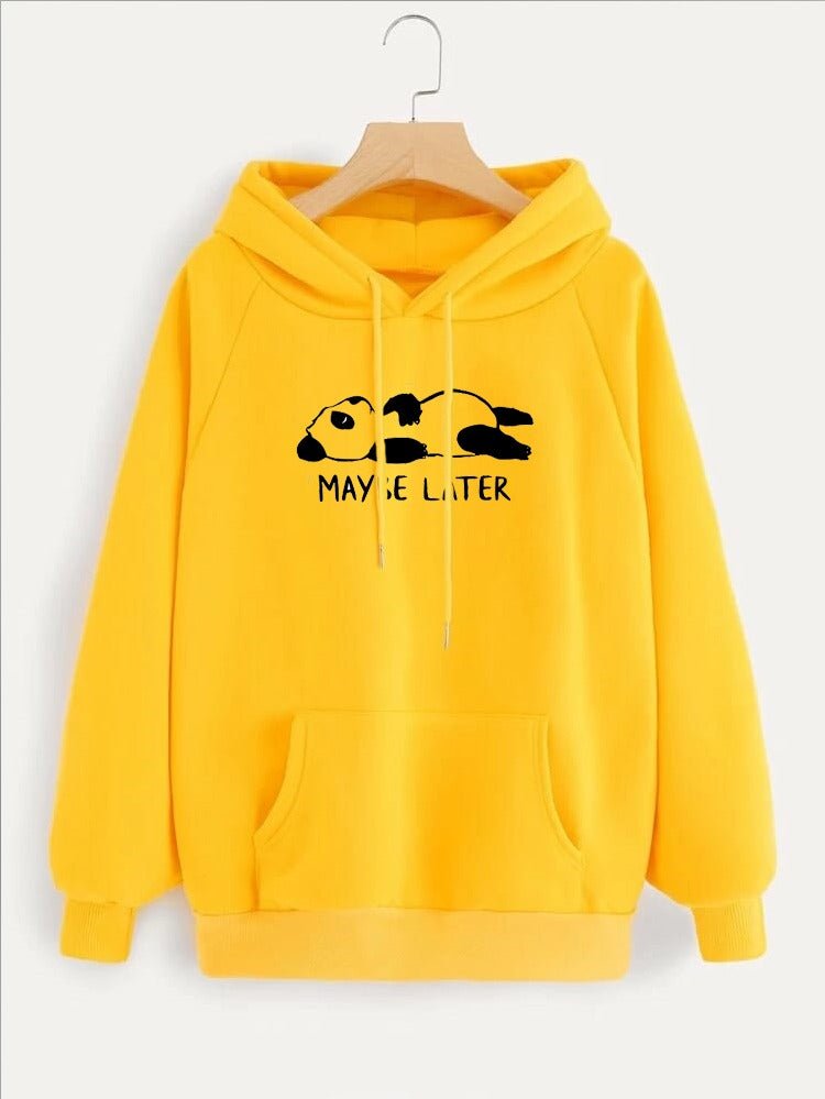Maybe Later Printed Fleece Full Sleeves Pull Over Hoodie For Women - HB INDUSTRIES - Hoodies & Sweatshirts - 