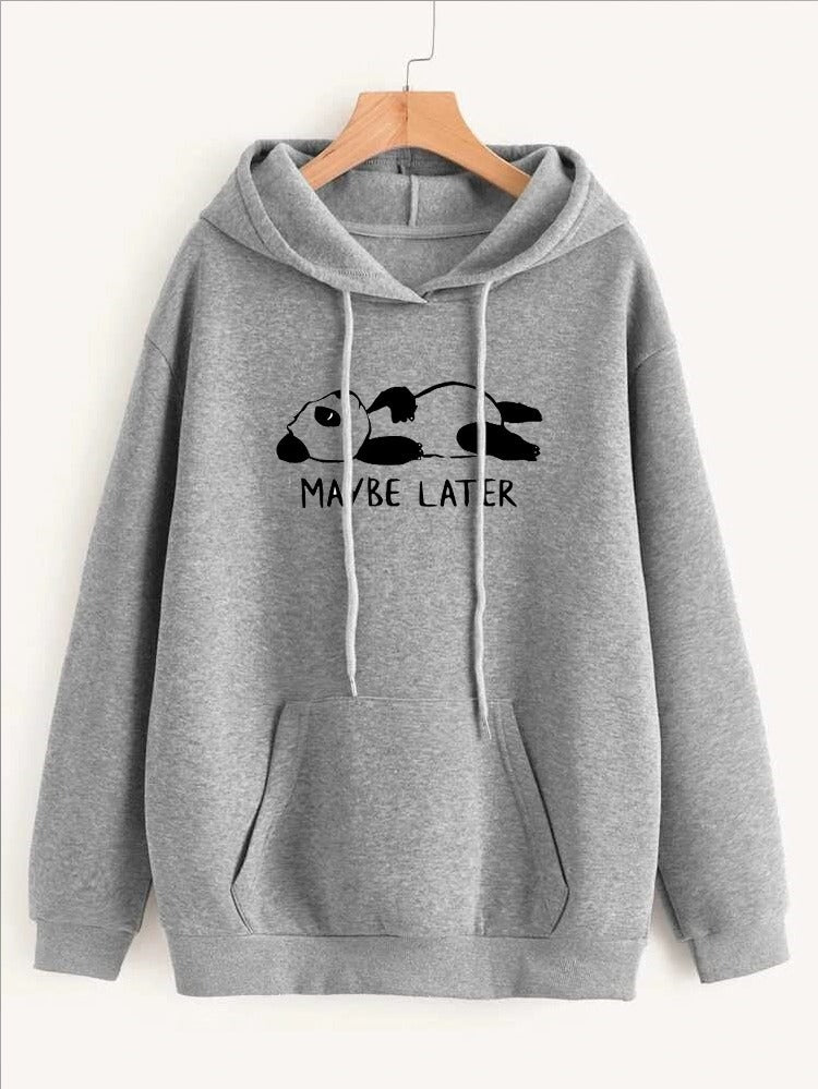 Maybe Later Printed Fleece Full Sleeves Pull Over Hoodie For Women - HB INDUSTRIES - Hoodies & Sweatshirts - 