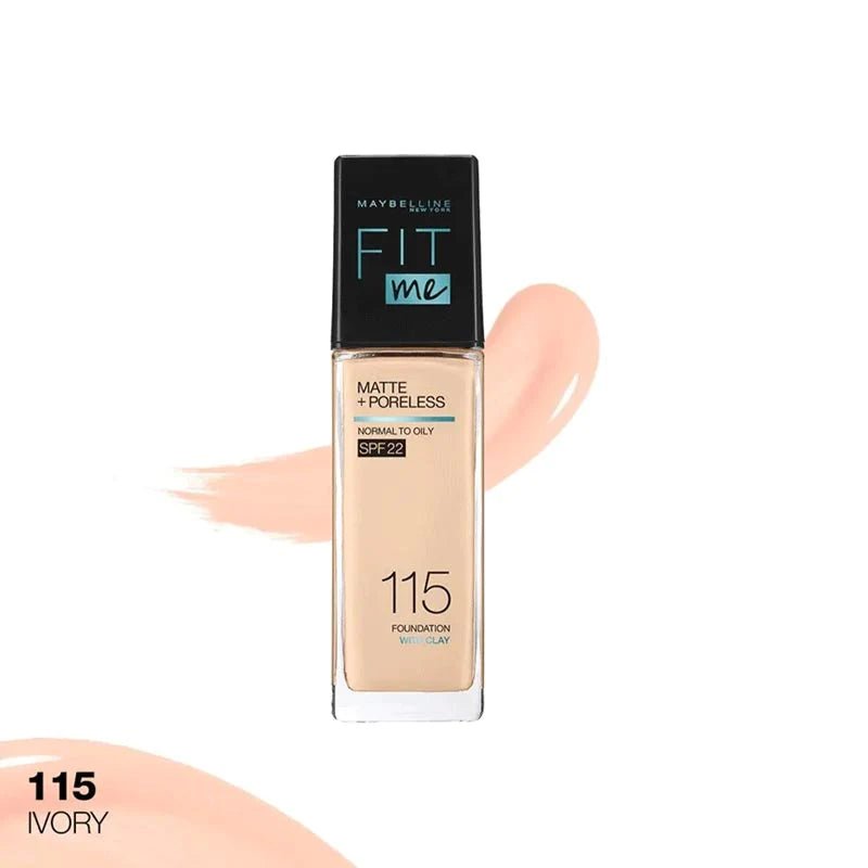 Maybelline Fit Me Matte Foundation 115 Ivory (Pump) 30Ml - HB INDUSTRIES - Face - 