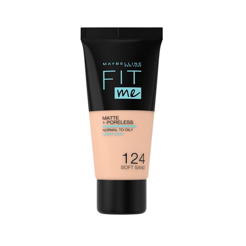 Maybelline Fit Me Matte & Poreless Foundation 124 Soft Sand (Tube) 30Ml - HB INDUSTRIES - Face - 