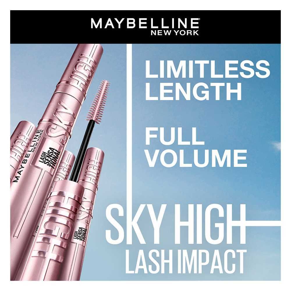 Maybelline Lash Sensational Sky High Waterproof Mascara, 02, Very Black, 6ml - HB INDUSTRIES - Eyes - 