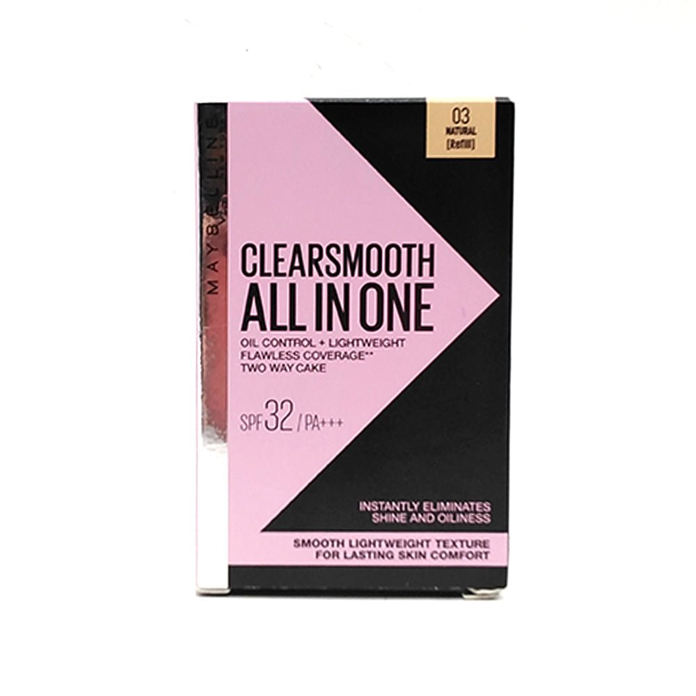 Maybelline New York Clear Smooth All In One Powder Foundation - 03 Natural - HB INDUSTRIES - Face - 