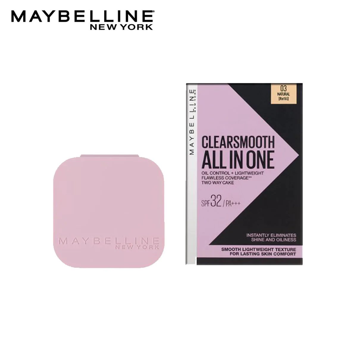 Maybelline New York Clear Smooth All In One Powder Foundation - 03 Natural - HB INDUSTRIES - Face - 