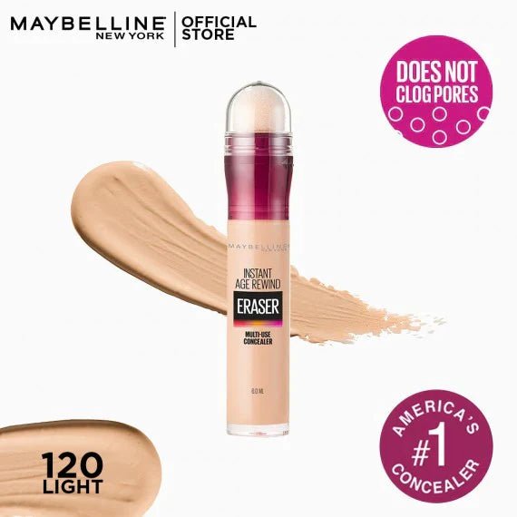 Maybelline New York Instant Age Rewind Eraser Dark Circles Concealer, 120 Light - HB INDUSTRIES - Eyes - 