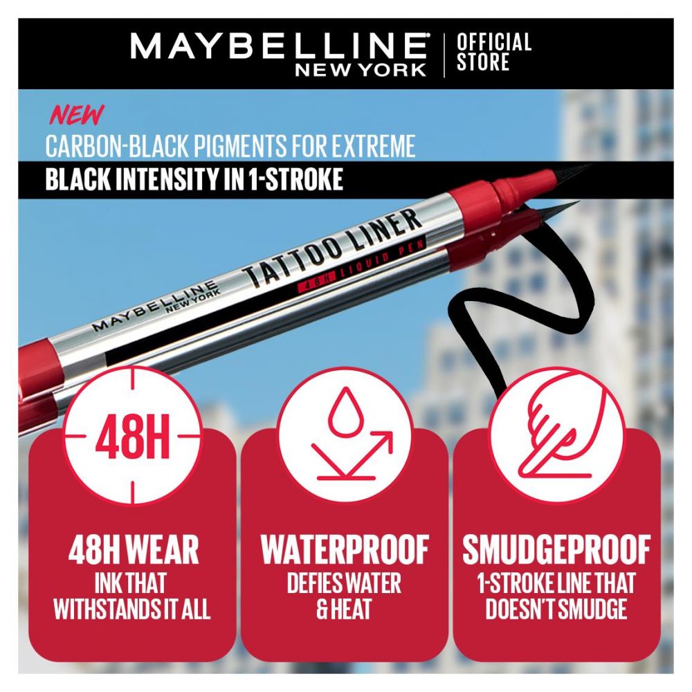 Maybelline New York Tattoo Liner 48H Liquid Pen - HB INDUSTRIES - Eyes - 