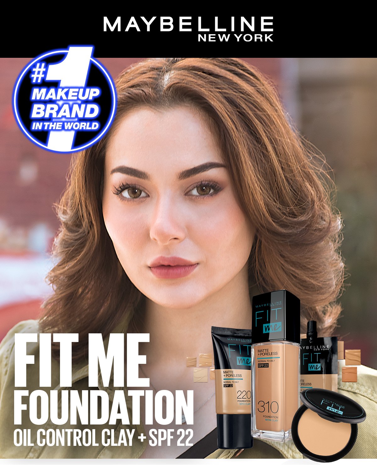 Maybelline Ny New Fit Me Matte + Poreless Liquid Foundation Spf 22 - 110 Porcelain 30Ml - For Normal To Oily Skin - HB INDUSTRIES - Face - 