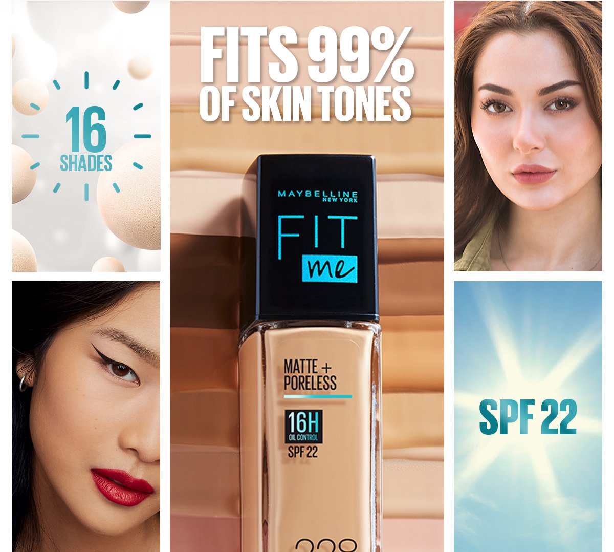 Maybelline Ny New Fit Me Matte + Poreless Liquid Foundation Spf 22 - 120 Classic Ivory 30Ml - For Normal To Oily Skin - HB INDUSTRIES - Face - 