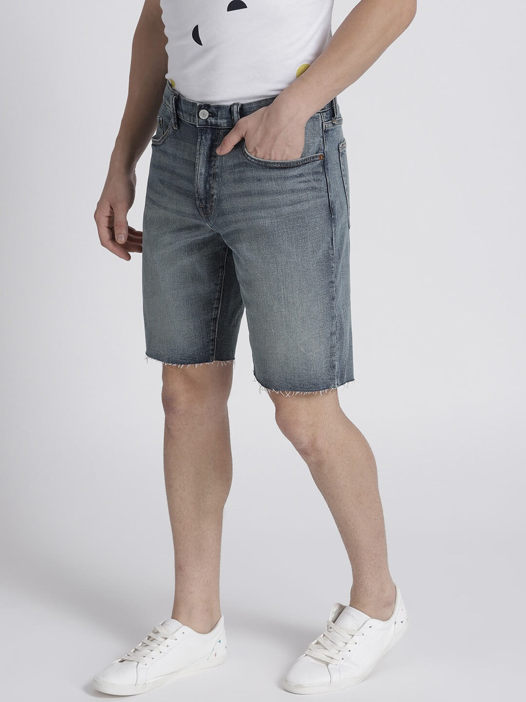 Men 10 Inches Slim Denim Shorts with Flex - HB INDUSTRIES - Shorts - 