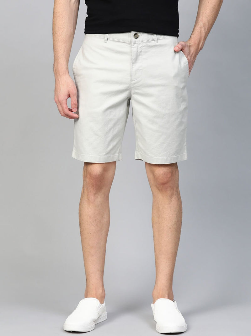 Men Off - White Self - Checked Regular Fit Shorts - HB INDUSTRIES - Shorts - 