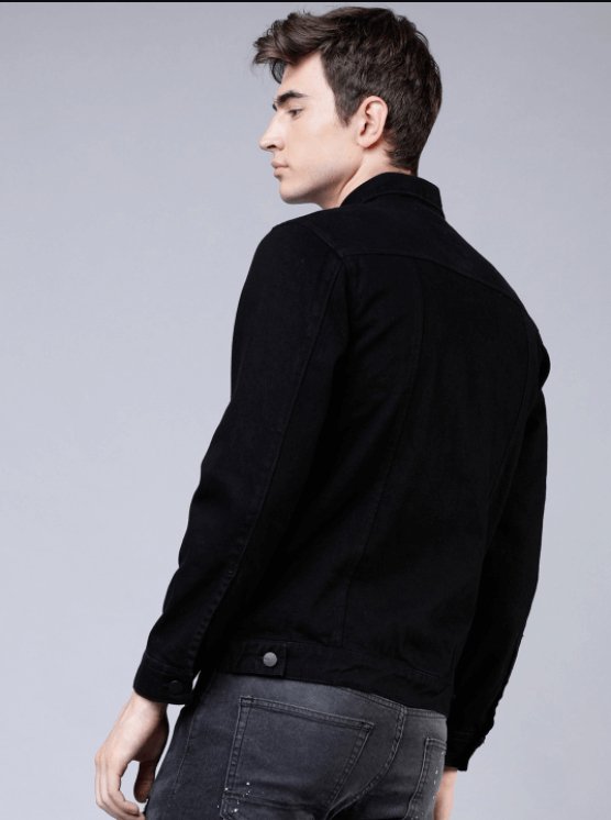 Mens Denim Jacket Black - HB INDUSTRIES - Denim Jacket - 