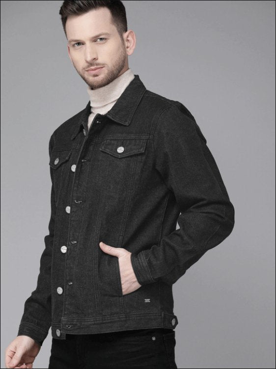 Mens Denim Jacket Black - HB INDUSTRIES - Denim Jacket - 