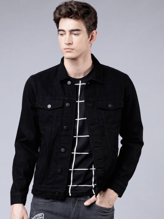 Mens Denim Jacket Black - HB INDUSTRIES - Denim Jacket - 