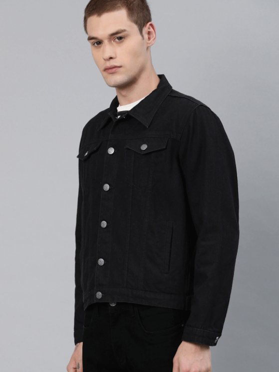 Mens Denim Jacket Black - HB INDUSTRIES - Denim Jacket - 