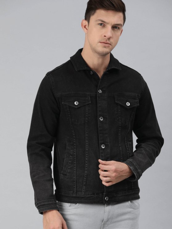 Mens Denim Jacket Black - HB INDUSTRIES - Denim Jacket - 
