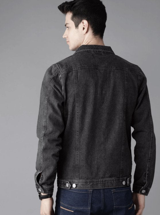 Mens Denim Jacket Black - HB INDUSTRIES - Denim Jacket - 