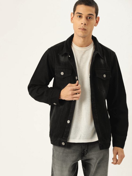 Mens Denim Jacket Black - HB INDUSTRIES - Denim Jacket - 