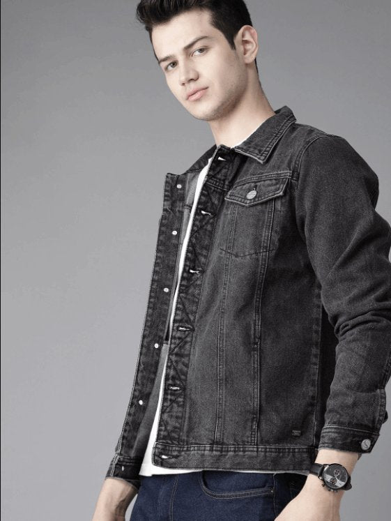 Mens Denim Jacket Black - HB INDUSTRIES - Denim Jacket - 