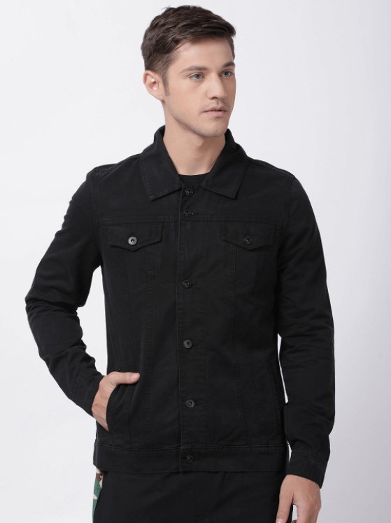 Mens Denim Jacket Black - HB INDUSTRIES - Denim Jacket - 