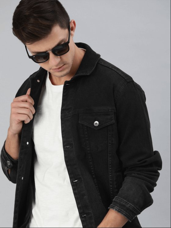 Mens Denim Jacket Black - HB INDUSTRIES - Denim Jacket - 