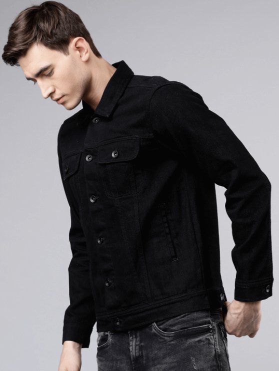 Mens Denim Jacket Black - HB INDUSTRIES - Denim Jacket - 