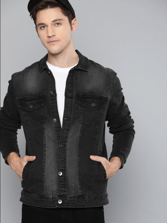 Mens Denim Jacket Black - HB INDUSTRIES - Denim Jacket - 