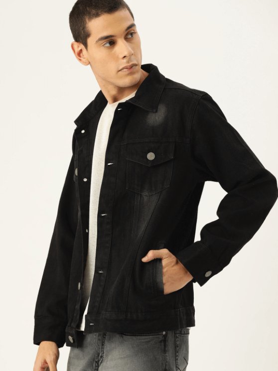 Mens Denim Jacket Black - HB INDUSTRIES - Denim Jacket - 