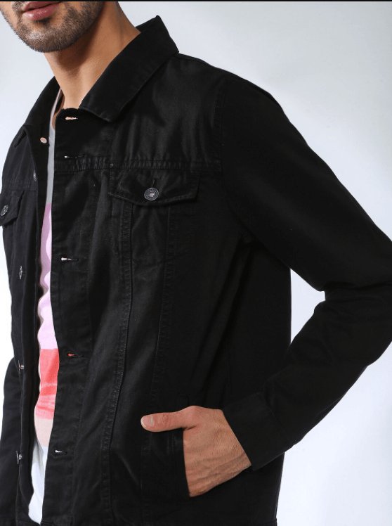 Mens Denim Jacket Black - HB INDUSTRIES - Denim Jacket - 