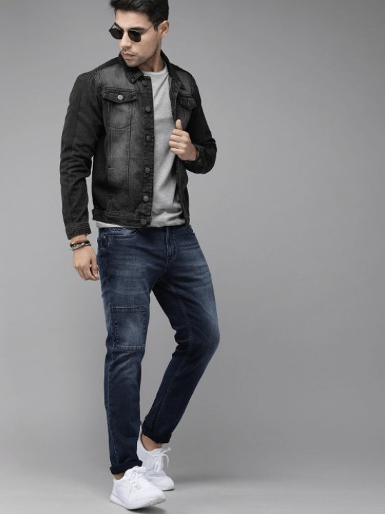 Mens Denim Jacket Black - HB INDUSTRIES - Denim Jacket - 