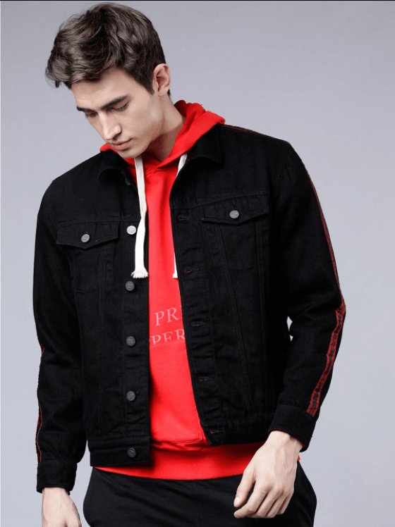 Mens Denim Jacket Black - HB INDUSTRIES - Denim Jacket - 