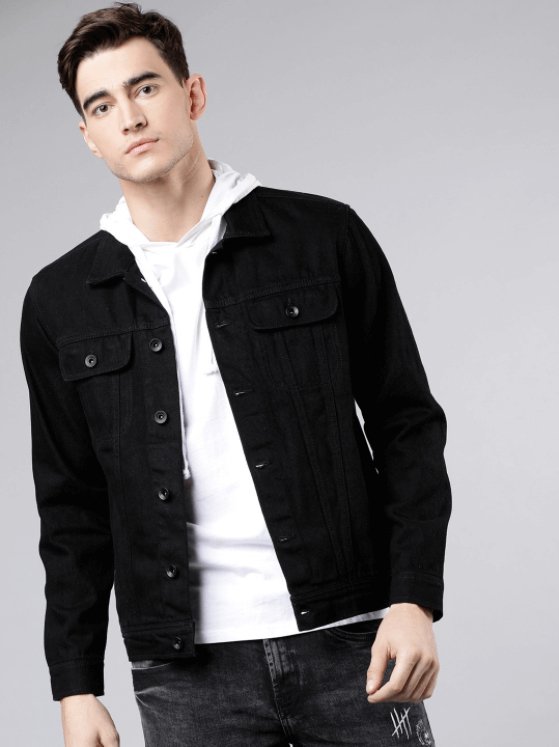 Mens Denim Jacket Black - HB INDUSTRIES - Denim Jacket - 