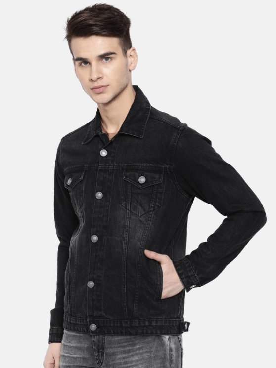 Mens Denim Jacket Black - HB INDUSTRIES - Denim Jacket - 