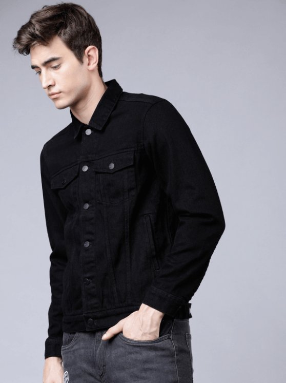 Mens Denim Jacket Black - HB INDUSTRIES - Denim Jacket - 