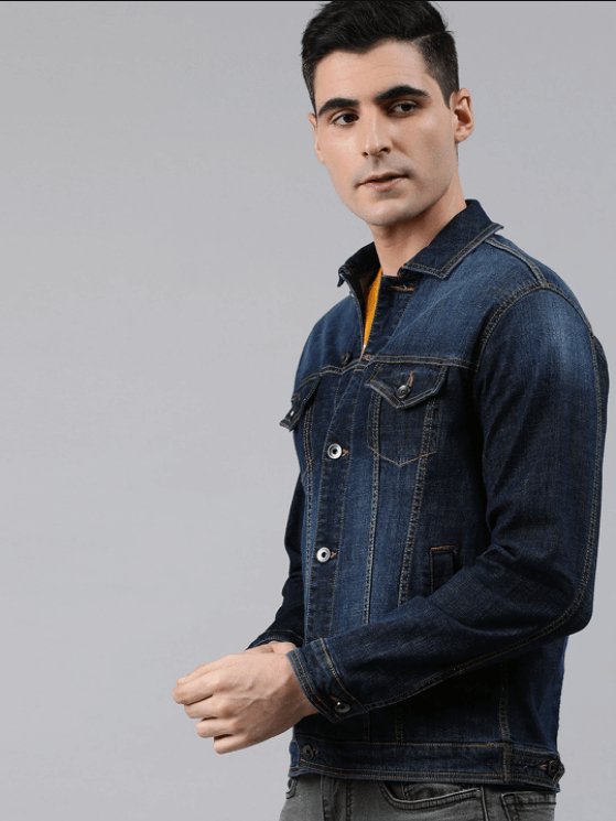 Mens Denim Jacket Dark Blue - HB INDUSTRIES - Denim Jacket - 