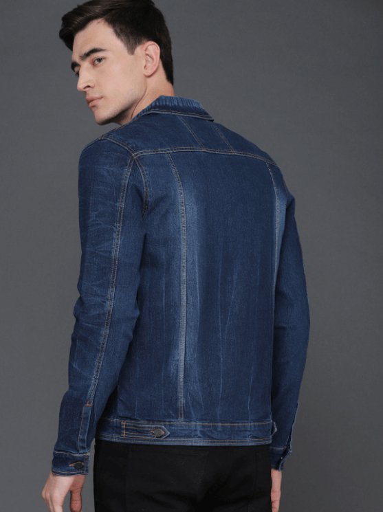 Mens Denim Jacket Dark Blue - HB INDUSTRIES - Denim Jacket - 