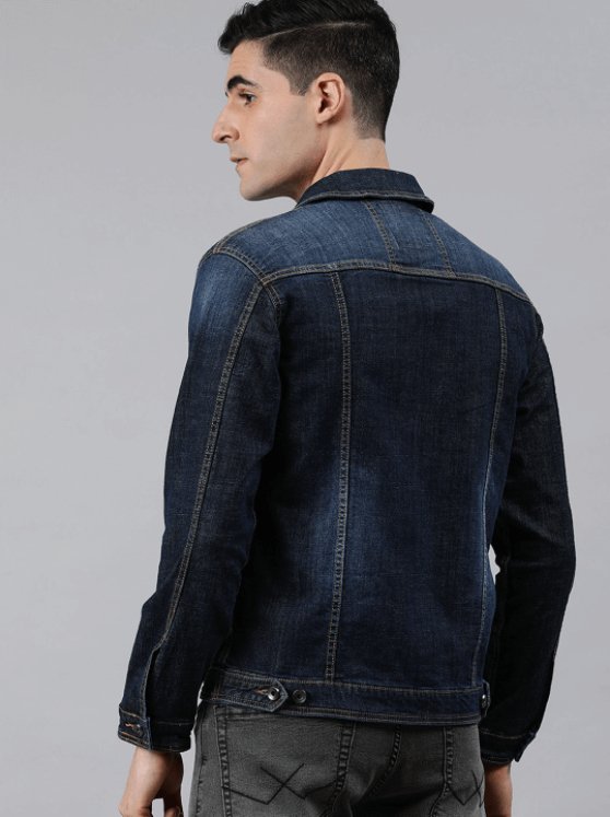 Mens Denim Jacket Dark Blue - HB INDUSTRIES - Denim Jacket - 