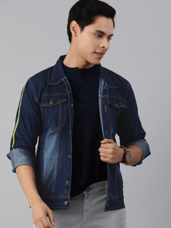 Mens Denim Jacket Dark Blue - HB INDUSTRIES - Denim Jacket - 