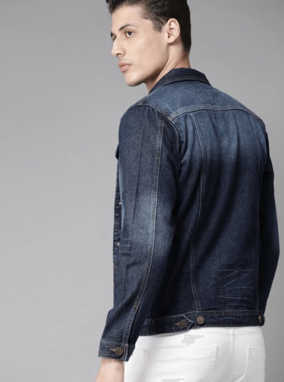 Mens Denim Jacket Dark Blue - HB INDUSTRIES - Denim Jacket - 