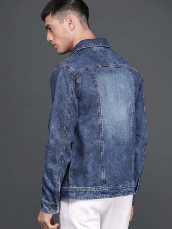 Mens Denim Jacket Dark Blue - HB INDUSTRIES - Denim Jacket - 